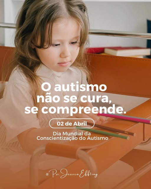 Menina desenhando, com a frase 'O autismo não se cura, se compreende'